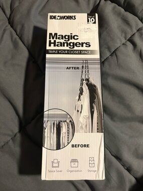 IDEAWORKS Magic Hangers - Black Space-Saving Closet Organizer (Set of 10)